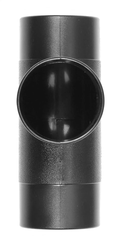 Front view of 4 Inch T Fitting Dust Hose Splitter For Dust Collection Systems Dual Outlet made of durable ABS plastic