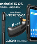 Android 13 Barcode Scanner With Pistol Grip Real Workhorse For Fast 1D 2D And QR Scanning 5.5 Inch Rugged Handheld PDA 4+64GB Bluetooth 5.1