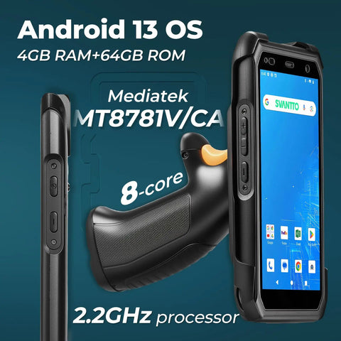 Android 13 Barcode Scanner With Pistol Grip Real Workhorse For Fast 1D 2D And QR Scanning 5.5 Inch Rugged Handheld PDA 4+64GB Bluetooth 5.1