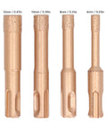 Top Tier Brazed Hole Saw Kit 4 Piece Tile Glass Marble Granite Hole Opener Heavy Duty Shank Drill Bits For Tough Hard Materials And Smooth Cutting Results, 12mm to 6mm bits