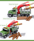 Big Tow Truck With Crane For Kids Ages 4 To 12 Logging Truck With Music And Lights lifting logs with realistic crane action.