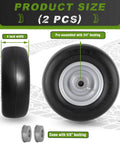 Flat Free 11x4.00-5 Lawn Mower Front Tires For Zero Turn Mowers With Solid Smooth Tread, 11x4-5 Size, bushing options shown