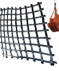 Rock Solid Heavy Duty Cargo Lifting Net With Tear Proof Polyester Webbing And Non Slip Hauling Straps For Secure Equipment Transport 3 By 3 Meter Mesh with black webbing.