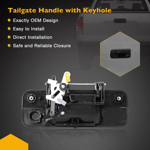 Tailgate Handle Liftgate Latch With Keyhole For 2007 To 2013 Toyota Tundra Replacement Parts 69090 0C040 690900C040 81213