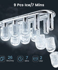 Portable Countertop Ice Maker Slashes Seven Minute Wait Times While Cranking Out 26 Pounds Daily For Quick Weekend Cocktails showcasing 9 ice cubes.