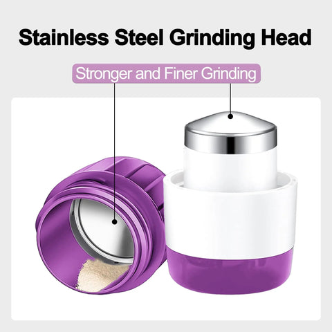 3 In 1 Pill Crusher With Cutter And Storage Box Fine Powder Grinder With Brush Easy One Hand Use No Fuss For Seniors And Pets