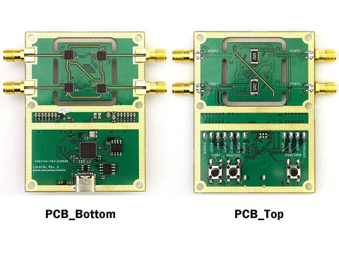 LibreCAL Matching Electronic Calibration Kit For LibreVNA Antenna Analyzer With Storage Bag, PCB top and bottom views
