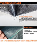Close-up of water-permeable black woven fabric, showcasing Heavy Duty Woven Landscape Fabric Weed Barrier Ground Cover Geotextile Cloth Durable Polypropylene Weed Control For Gardens Driveways And Paths Roll 3 By 50 Feet.