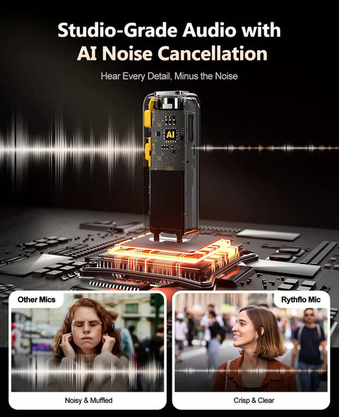 Wireless Lavalier Microphone With Charging Case For IPhone Android And Laptop AI Noise Reduction 50 Hours Battery 230