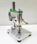 Compact Mini Bench Drill Press Precision Machine For DIY Projects, Watch Repair And Crafts with aluminum body and brass spindle.