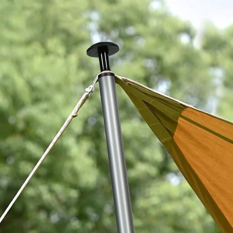 Close-up of tent setup with pole and rope on Bug Proof Camping Screen Tent With Mosquito Netting, Spacious 11.8 By 6.6 By 6.2 Ft Interior