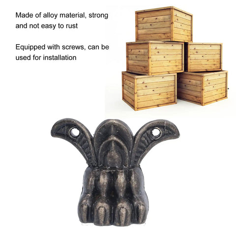 Antique Style Box Feet Set Of 12 For Jewelry Boxes And Wooden Cases showing metal corner protector and stacked wooden crates