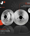 10.78 Inch Rear Solid Disc Brake Rotors And Ceramic Pads Kit For Subaru Crosstrek 2016 2020 close-up showing anti-rust coating