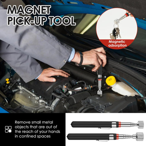 8 Pack Telescoping Magnetic Pickup Tools Set With 1.5Lb, 3Lb, 10Lb And 15Lb Extendable Magnet Sticks, Stainless Steel Reachers For Nails, Screws, Keys, Bolts And Other Small Metal Items, Great Gift For Him