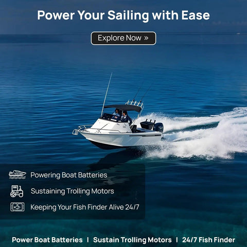Boat on ocean using 12 Volt Solar Battery Charger Waterproof Portable Power Panel Trickle Charger Maintainer for marine use