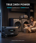 Guardian 6000 V2 Portable Power Station 120V 240V Dual Voltage powering laundry appliances in a home setting