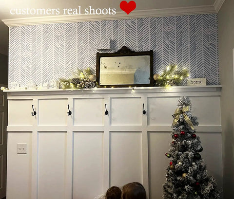 Room with Blue And White Stripe Peel And Stick Wallpaper Self Adhesive Contact Paper Long Roll as accent wall decor