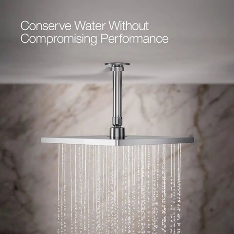 Honesty 10-Inch Rain Showerhead, Single Function, 2.5 GPM, polished chrome with water spray, easy clean finish, indoors