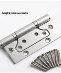 4 Inch Stainless Steel Mute Hinges With Son And Mother Bearings For Solid Wood And Composite Doors, Rust-Resistant Hardware in sand color with screws