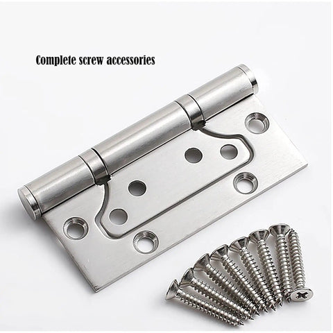 4 Inch Stainless Steel Mute Hinges With Son And Mother Bearings For Solid Wood And Composite Doors, Rust-Resistant Hardware in sand color with screws