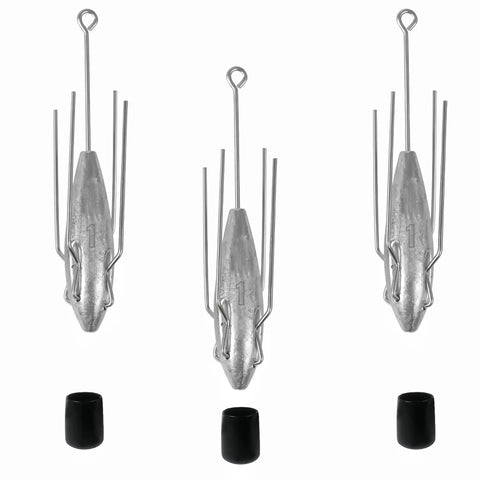 3 Piece Sputnik Lead Fishing Sinkers Set 1oz For Surf Casting Saltwater Ocean Beach Catfish Dropshot Long Tail Weights