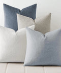 Pack of 4 Outdoor Pillow Covers 18x18 Inches Blue, Water Resistant and Stain Repellent Microfiber Throw Pillow Cases for Patio