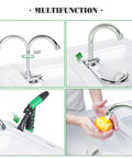 Dual Sink Fish Cleaning Table For Camping And Picnics, 42.5 Inch Portable Folding Fish Station faucet and sprayer features