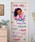 Dope Black Girl Religious Butterfly Wall Decal Sticker With Positive Saying You Are Beautiful For Nursery Decor And Afro Kids Room Vibe Inspirational Home Art Gift For Bedroom And Playroom