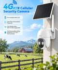 Tough As Nails 4G LTE Solar Cellular Security Camera With Built In Sim Card Runs Smooth Without WiFi Secures remote farm with cows.
