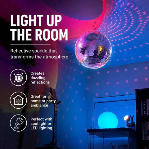 Disco Ball 16 Inch Large Hanging Mirror Ball Decor For Party Decorations Weddings Events Christmas Home Celebration