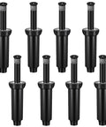 Adjustable Sprinkler Heads 8 Pack For Lawns And Gardens No Sweat Setup Full Circle Rotating Arc Covers Nine To Twenty Feet compatible with standard watering systems