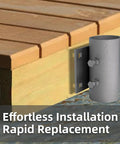 Heavy Duty Dock Pipe Leg Holder For Floating Docks With A 3 Inch Inner Diameter Side Leg Sleeve Six By Five Multi Anchoring Leg Holder With Half Inch Holes 6mm Thick Galvanized Steel No Carriage Bolts Included installed on wooden dock