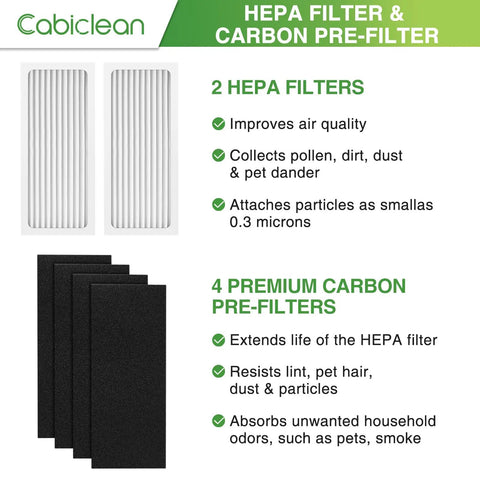 Two Pack Replacement Filter Compatible With 04383 04384 04385 04386A Air Purifier HEPA 3 In 1 Filtration Replace Part 990051000 with text