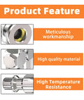 Close-up features of 2 Way Air Manifold And Hose Splitter With 3 Ports Heavy Duty Steel showcasing craftsmanship and material.