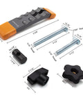 Heavy Duty T Track Hold Down Clamps Set No Fuss Quick Change Design For Woodworking, 2 Pack with T-Bolts, shafts, knobs, 5 5/8 inch bolts