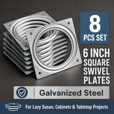 8 pcs set of 6 Inch Lazy Susan Hardware Kit, heavy duty silver turntable bearing, swivel plates for DIY and kitchen storage