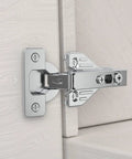 10 Pack Full Overlay Soft Close Concealed Hinges With Clip On Plate For Face Frame Cabinets, Super Slick Satin Nickel Finish, 3D Adjustable Self Shutting Hardware, Dead Quiet Operation And No Sweat Install