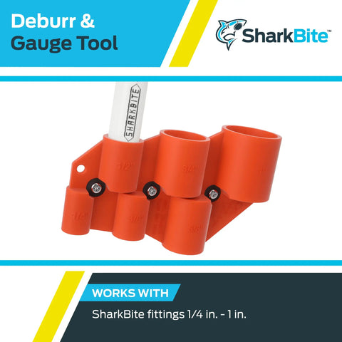 Depth Gauge And Pipe Deburring Tool For Copper PEX CPVC PE RT HDPE Pipes No Fuss Deburring, Marks Insertion Depth U702A