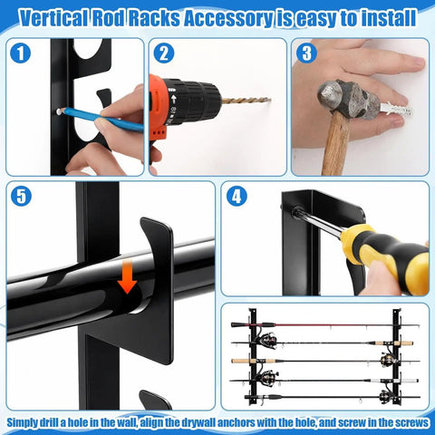 16 Pack Fishing Rod Holders For Wall And Ceiling Mounted Racks Horizontal Pole Storage System Holds Up To 40 Rods Keeps Gear Off The Floor And Neatly Organized Ideal For Garage Boats Docks And Outdoor Gear