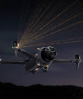 Mavic 4 Pro Drone Fly More Kit With RC 2 Controller flying at night showing 100MP Hasselblad Camera and triple camera system