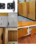 Black spring hinges for cabinets 4 pack overlay hinges with self closing action hidden and flush door hinges installed on wood cabinets