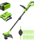 Versatile 40V Cordless String Trimmer And Edger With 13 Inch Cutting Deck, battery and charger included, tools for efficient lawn care.