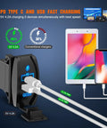 Rocker Switch Style USB Outlet Socket Panel Mount Dual USB Ports 5V 2.1A Each with PD Type-C Fast Charge Replacement or Add-On Charger for 12V-24V Vehicles, Phones, Tablets, Cameras, GPS, black rocker switch charger mounted with two cables
