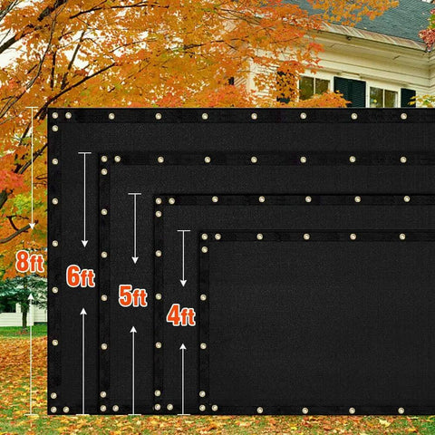 Privacy Fence Screen 4 By 50 Feet Heavy Duty Knitted Net With Reinforced Bindings Brass Grommets Black Outdoor Shade Net