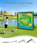 Golf Chipping Game Mat With Sticky Balls 6 Large And 30 Small, 59x59 Inch Large Dual Sided Practice Mat for outdoor play