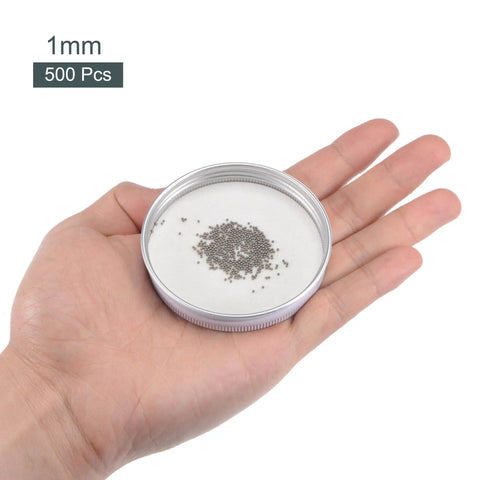 Two Size Set 1mm And 1.5mm Precision Pro Grade Stainless Steel Bearing Balls G25, 304 Stainless, 1000 Pieces 500 Each Size, Corrosion Resistant, Heat Resistant, Ideal For Precision Machinery, DIY Projects, Industrial Equipment. 1mm 500 pcs in hand