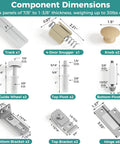 Complete 48 Inch Bifold Door Hardware Kit With Heavy Gauge Track And Quality Pivot Rollers For No Sweat Closet Fix and smooth bi folding slide every time, components dimensions and details.