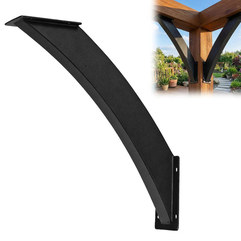 Beefy 4x4 Inch Arc Angle Corner Braces With Mounting Screws, Rugged One-Piece Curved Steel Brackets For Gazebos, Treehouses, Cabins And Patio Structures, 45 Degree Diagonal Supports For Quick And Easy Install