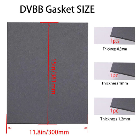 DVBB gasket material sheet, gray non-asbestos automotive gasket material; 15 x 11.8 in, 0.8/1.0/1.2 mm thickness (3-pack)