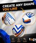 Blue Painter's Tape 2 Inch by 60 Yards Six Pack High-Performance Masking Tape for various shapes on surfaces.